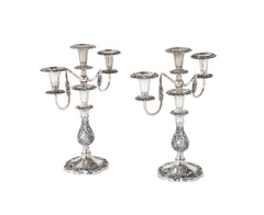 A Pair of 19th Century Sheffield Silver Plated Candelabra