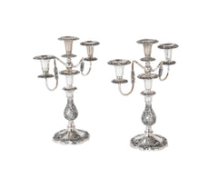 A Pair of 19th Century Sheffield Silver Plated Candelabra