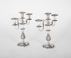 A Pair of 19th Century Sheffield Silver Plated Candelabra