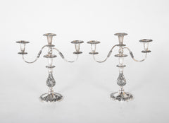 A Pair of 19th Century Sheffield Silver Plated Candelabra