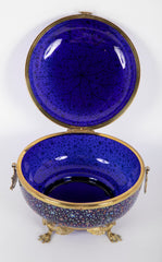 19th Century Bohemian Moser Round Enameled Box