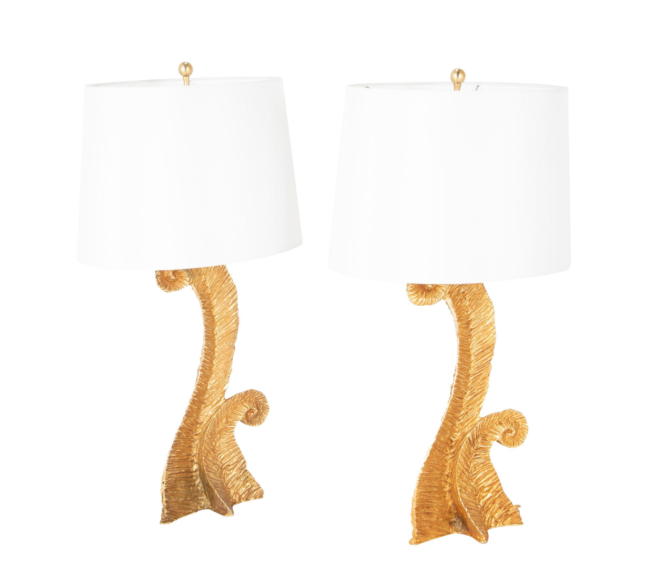 Pair of Gilt Bronze Lamps Presumed by Pierre Casenove