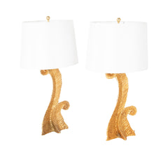 Pair of Gilt Bronze Lamps Presumed by Pierre Casenove