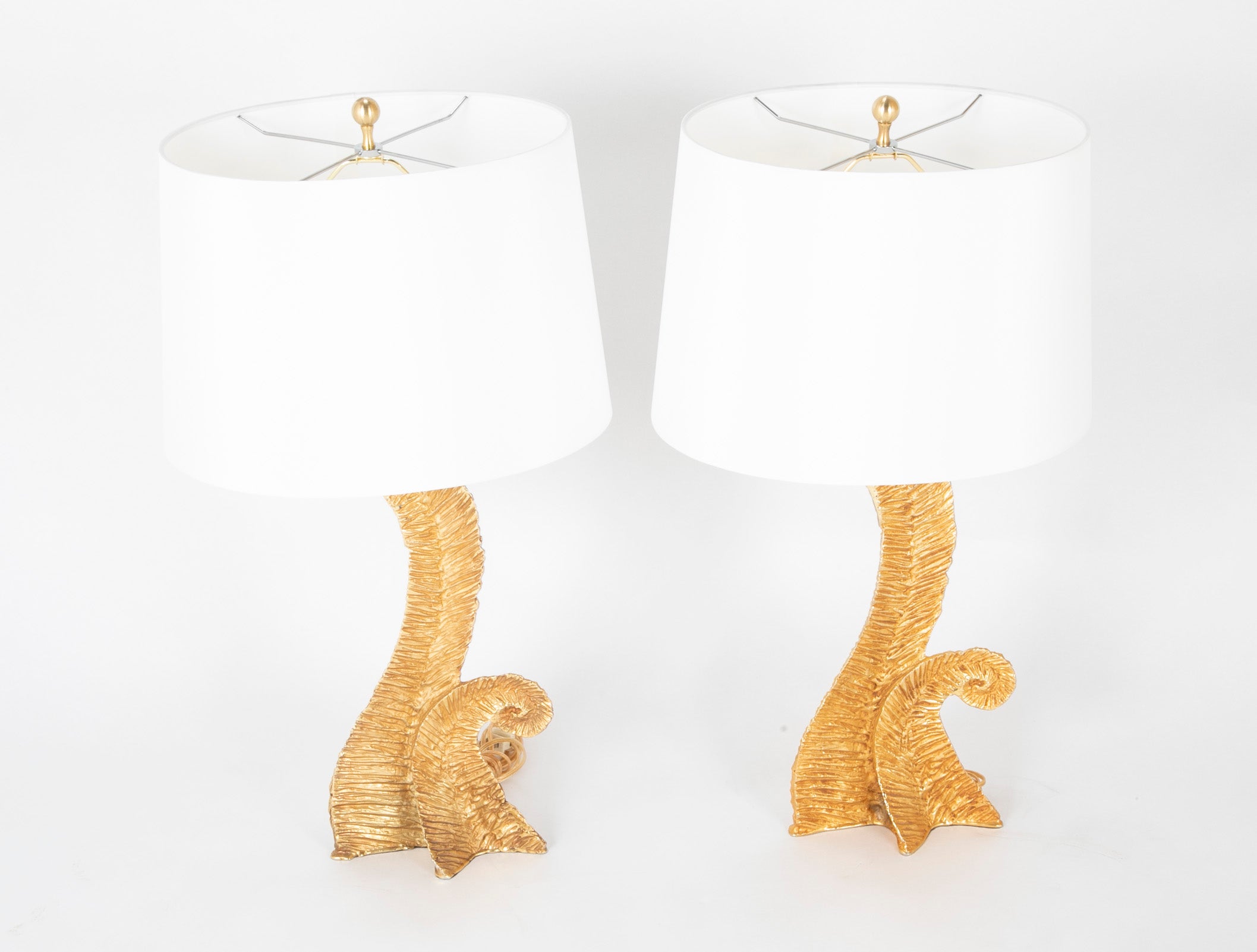Pair of Gilt Bronze Lamps Presumed by Pierre Casenove