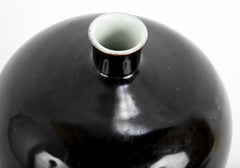 Meiping Form Porcelain Vase with Black Mirror Glaze