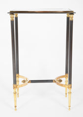 Brass, Steel & Glass Top Side Table in the Manner of Jansen