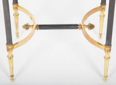 Brass, Steel & Glass Top Side Table in the Manner of Jansen - 2 Available