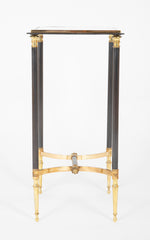 Brass, Steel & Glass Top Side Table in the Manner of Jansen - 2 Available