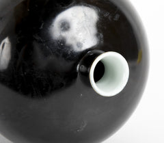 Meiping Form Porcelain Vase with Black Mirror Glaze