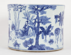 Chinese Blue & White Porcelain Brush Pot
