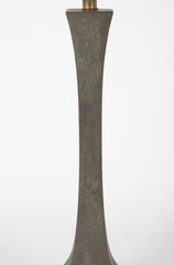 A Pair of Stuart Ross James Verdigris Bronze Table Lamps
