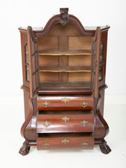 A Late 18th Century Miniature Dutch Kettle Base Paw Foot Bookcase