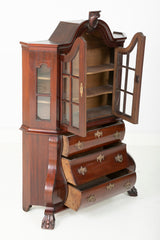 A Late 18th Century Miniature Dutch Kettle Base Paw Foot Bookcase