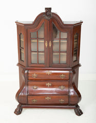 A Late 18th Century Miniature Dutch Kettle Base Paw Foot Bookcase