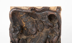 A 19th Century Hindu Carved Panel of a Dancing God