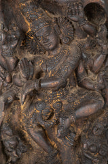 A 19th Century Hindu Carved Panel of a Dancing God