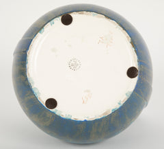 Austrian Ceramic Double Handled Blue Vase