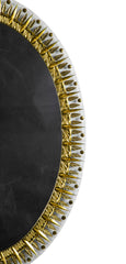 Cristal Arte Oval Eglomise Mirror with Gilt Leaf Decor