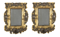 Pair of Unusual 18th Century Brass & Silver Mirror Sconces