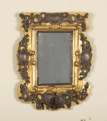 Pair of 18th Century Baltic Gilt Brass and Silver Mirror Sconces