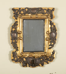 Pair of Unusual 18th Century Brass & Silver Mirror Sconces