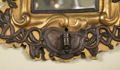 Pair of Unusual 18th Century Brass & Silver Mirror Sconces