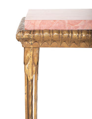 Gilt Metal and Marble Console Table in the Manner of Gilbert Poillerat