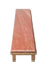 Gilt Metal and Marble Console Table in the Manner of Gilbert Poillerat