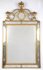 Swedish Etched Glass and Bronze D'ore Mirror in Style of Burchard Precht