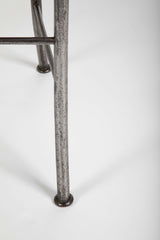 Set of Four Distinctive French Steel & Parcel Gilt Metal Side Chairs