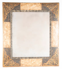Italian Baroque Style Painted Faux Marble and Gilt Wood Mirror Frame