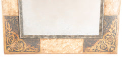 Italian Baroque Style Painted Faux Marble and Gilt Wood Mirror Frame