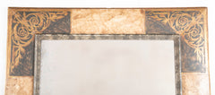 Italian Baroque Style Painted Faux Marble and Gilt Wood Mirror Frame