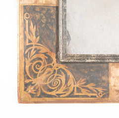 Italian Baroque Style Painted Faux Marble and Gilt Wood Mirror Frame