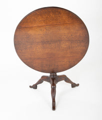 George II Carved Oak  Tilt Top Isle of Man Tripod Table