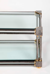 Extraordinary Heavy Custom Brass & Gun Metal Steel Coffee Table