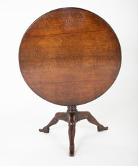 George II Carved Oak  Tilt Top Isle of Man Tripod Table