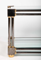 Extraordinary Heavy Custom Brass & Gun Metal Steel Coffee Table