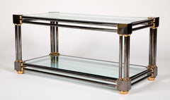 Extraordinary Heavy Custom Brass & Gun Metal Steel Coffee Table