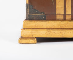 Japanese Edo Period Fabric Chest on Later Gilt Stand