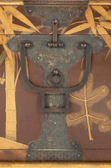 Japanese Edo Period Fabric Chest on Later Gilt Stand