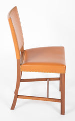 "The Red Chair" Mahogany & Leather Side Chair Model 3949 Designed by Kaare Klint