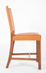 "The Red Chair" Mahogany & Leather Side Chair Model 3949 Designed by Kaare Klint