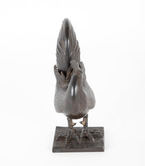 Japanese Patinated Bronze Incense Burner in the Form of a Rooster
