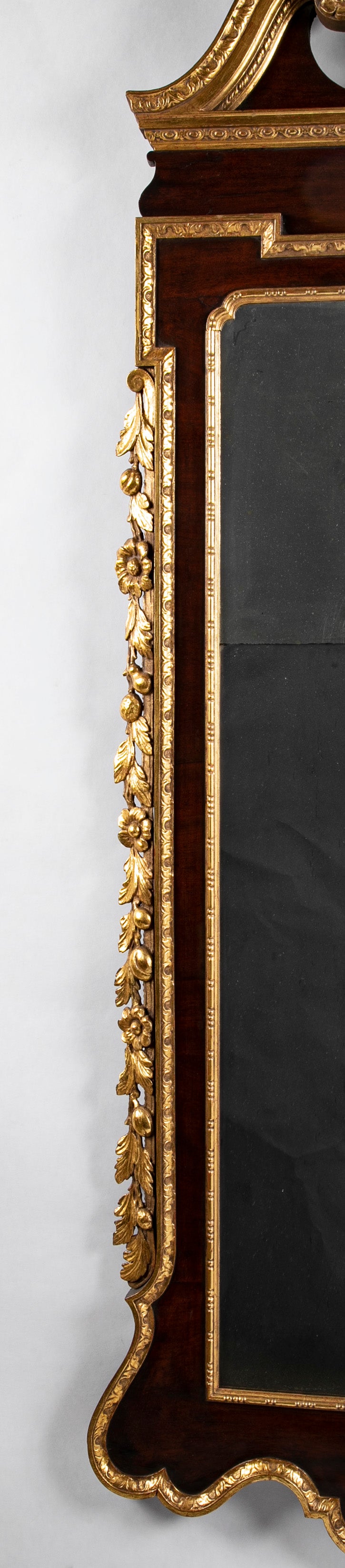 Mid 18th Century Mahogany & Parcel Gilt Mirror