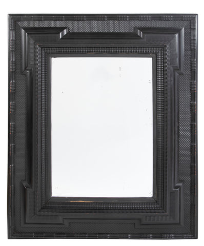 19th Century Dutch Ebonized Ripple Frame Mirror