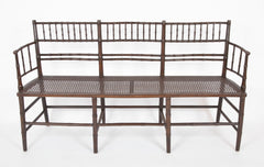 American Three Seat Sheraton Spindle Back Bench