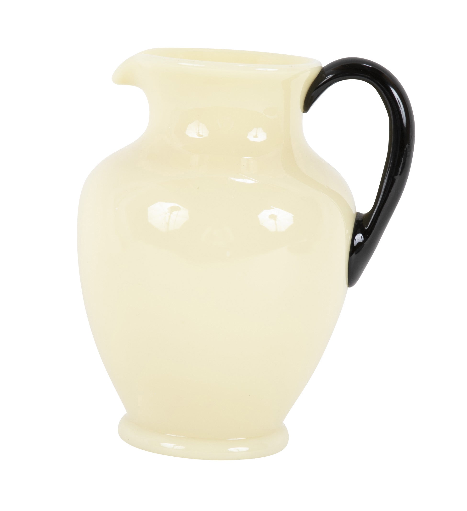 Handsome Steuben Yellow/Ivory Color Glass Pitcher