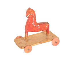 Early 20th Century Pull Toy Horse in Red & White Paint