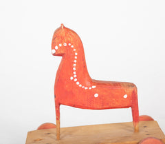 Early 20th Century Pull Toy Horse in Red & White Paint